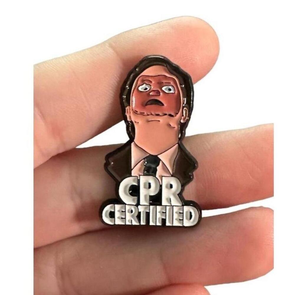 CPR Certified Dwight Schrute The Office enamel pin Hannibal